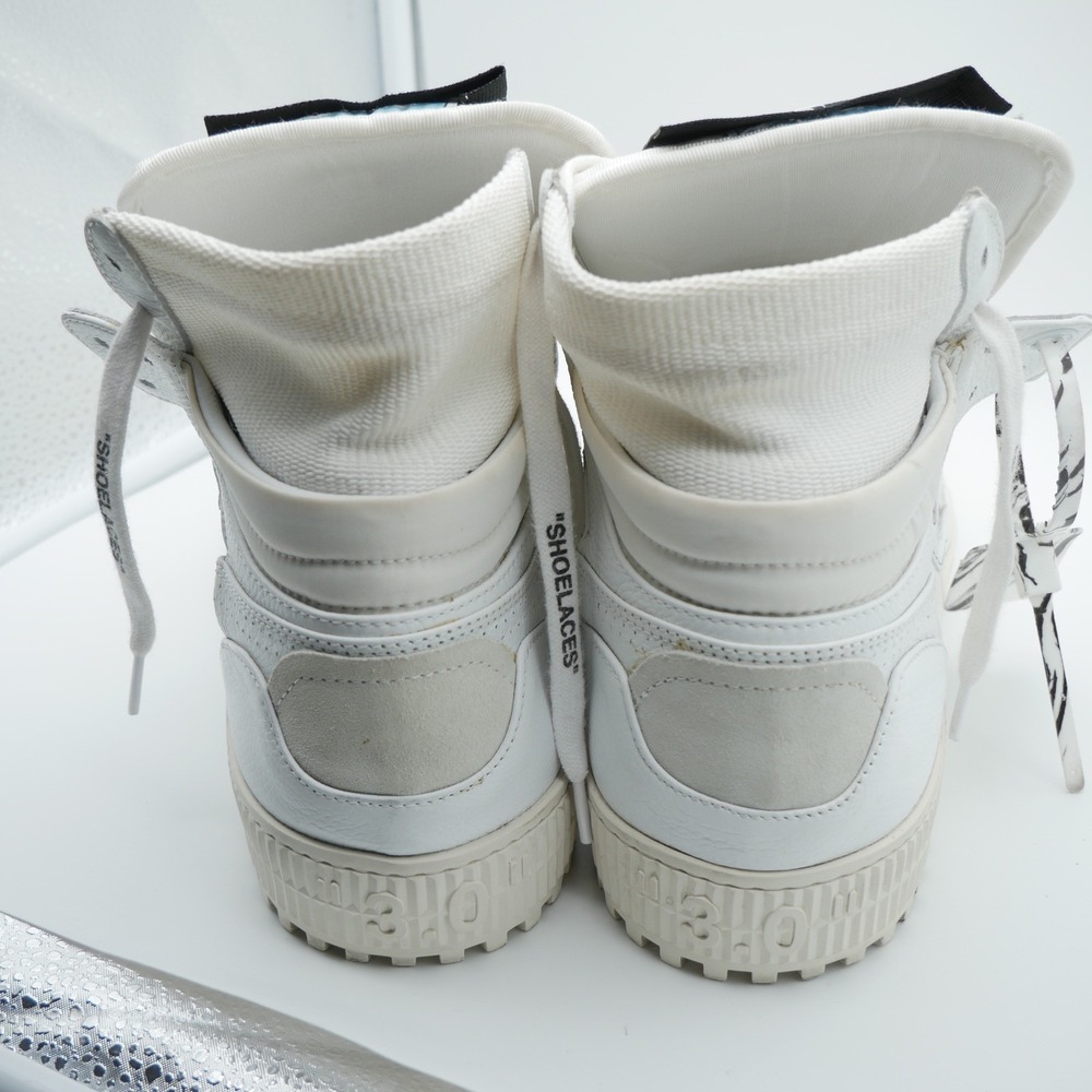 Off-White Off-Court 3.0 High Top Sneakers White Leather Mens Size 45 Made Italy - Picture 7 of 15